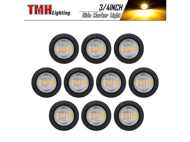 10 Pcs 34quot Inch Mount Clear White LENS amp Amber LED Clearance Markers side marker lights led marker lights led side marker lights led trailer