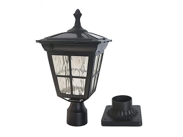 ST4311AQW LED Cast Aluminum Solar Post Light Fixture with 3Inch Fitter Base for Outdoor Garden Post Pole Mount White
