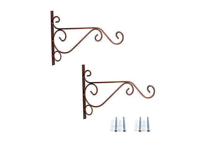 2 Pack 10quot Iron Hanging Plants Bracket Decorative Wall Planter Hanger Hooks with Screws for Bird Feeder Lanterns Wind Chimes Red Copper