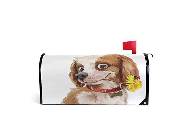 Unimagic Magnetic Mailbox Cover Puppy Dog Mailbox Wraps Letter Post Box Cover Standard Large Size