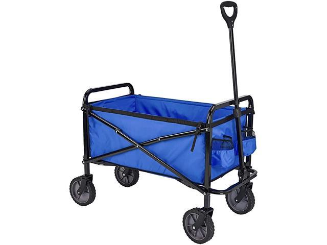 Garden Tool Collection Collapsible Folding Outdoor Garden Utility Wagon with Cover Bag Blue