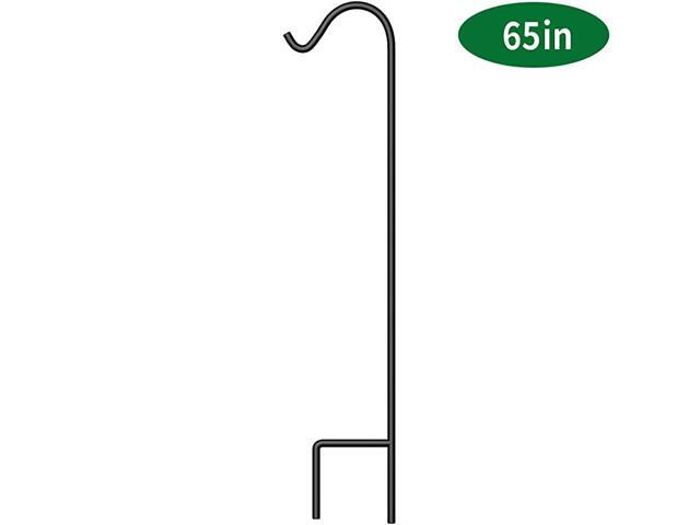 Shepherd Hook 65 in Tall 12in Thick Hummingbird Bird Feeder Pole Premium Heavy Duty Garden Hanging Plants Basket Hanger Pathway Light Solar Lantern