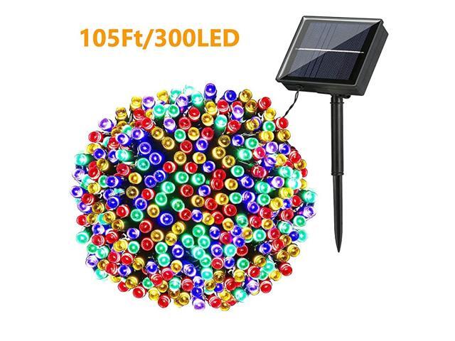 Upgraded Solar String Lights 105ft 300 LED 8 Modes Outdoor String Lights Waterproof Fairy Lights for Garden Patio Fence Balcony Outdoors MultiColor
