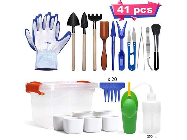 Succulent Tools Set 41 Pieces Mini Garden Hand Tools Set for Indoor Miniature Fairy Garden Plant Care