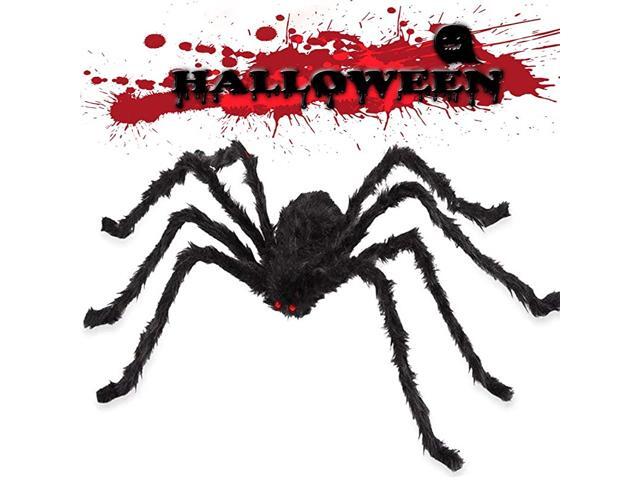Halloween Spider Outdoor Decorations Giant 59 inch Scary Hairy Realistic Large Spiders Props for Outside Indoor Office House Yard Creepy DecorBlack