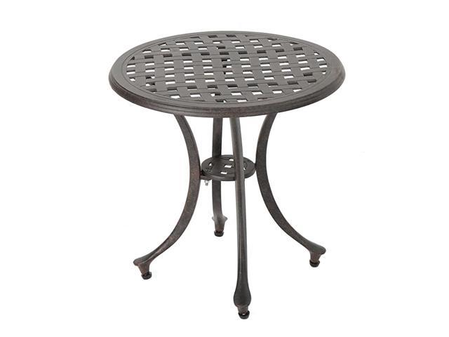 Lola Outdoor 19quot Cast Aluminum Side Table Bronze Finished
