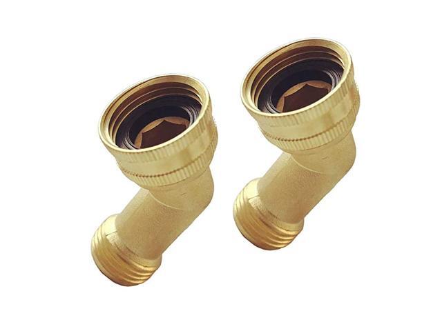 2Pack Brass Garden Hose Elbow Connector 45 Degree Hose Adapter Hose Fittings