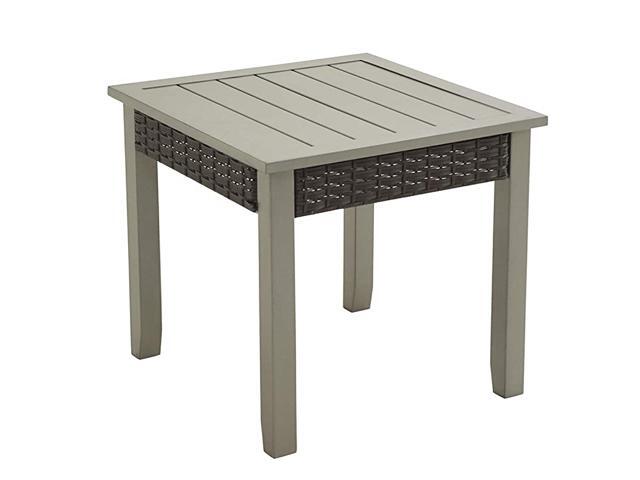 225quot Metal Outdoor Side End Table for Patio Dining Square Gray