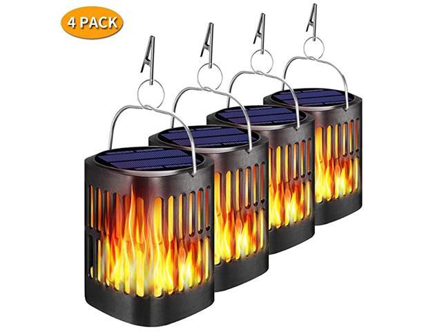 Solar Lanterns Outdoor Hanging Dancing Flame Outdoor Torch Lights Solar Powered Umbrella Night Lights Dusk to Dawn Auto OnOff Landscape Lighting