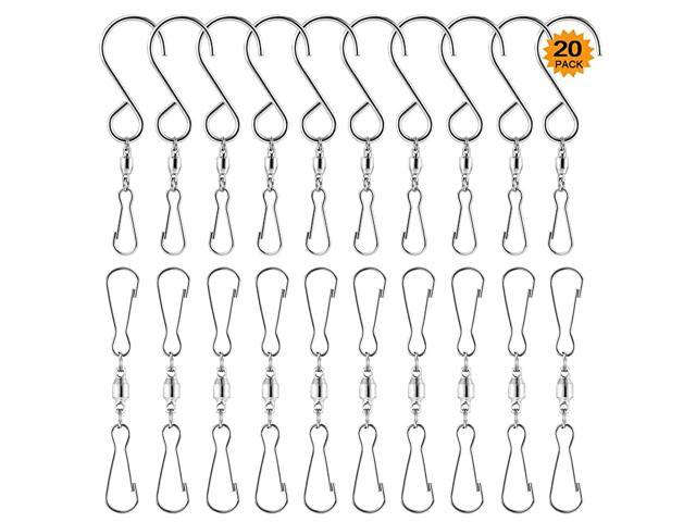 Swivel Hooks Smooth Spinning Dual Clip Swivels for Hanging Wind Spinners Chimes Crystal Spiral Tails Twisters Windsocks Party Supply Small Plants