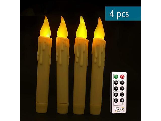 7quot Taper Flameless Led Candles Flickering Tapered Candles Battery Operated Remote Control Candlesticks with Timer Featured Pack of 4