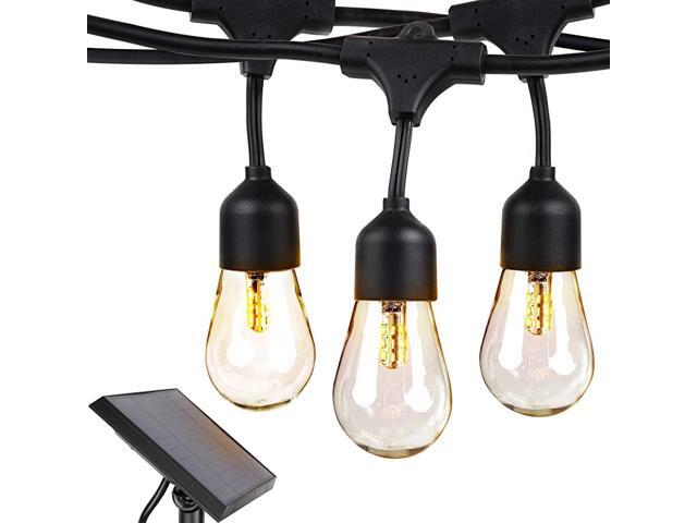 Ambience Pro Solar 27 Ft Edison Bulb Outdoor String Lights Hanging 2W LED Patio Lights Create Old Italian Market Look amp Feel in Your Yard