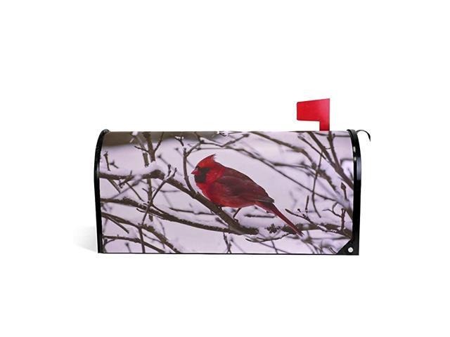 Snowy Branches Red Cardinal Birds Magnetic Mailbox Cover MailWraps Garden Yard Home Decor for Outside Standard Size18quotx 208quot