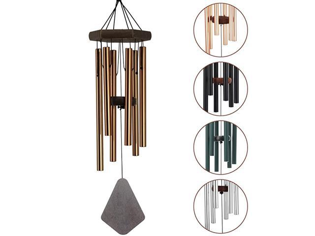 Deep Tone Wind Chimes Outdoor 28 Inches Bronze Wind Chimes with 6 Aluminum Tubes Memorial Wind Chimes with Musical Melody for Father Housewarming