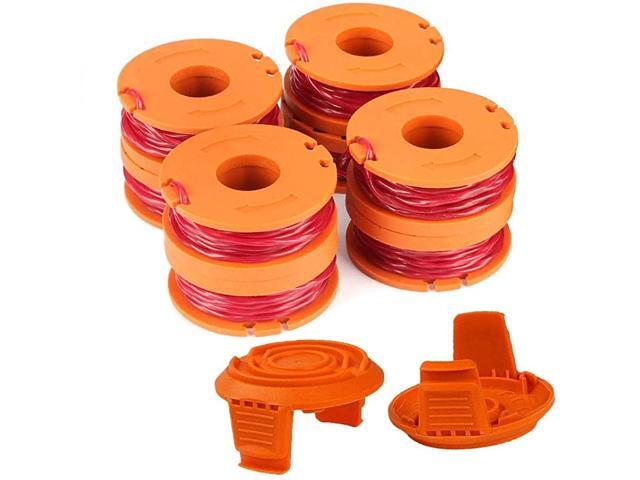 WA0010 Replacement Trimmer Spool Line 0065 for Worx WG154 WG163 WG160 WG180 WG175 WG155 WG151 String Trimmer Weed Eater 8 Spools 2 Caps