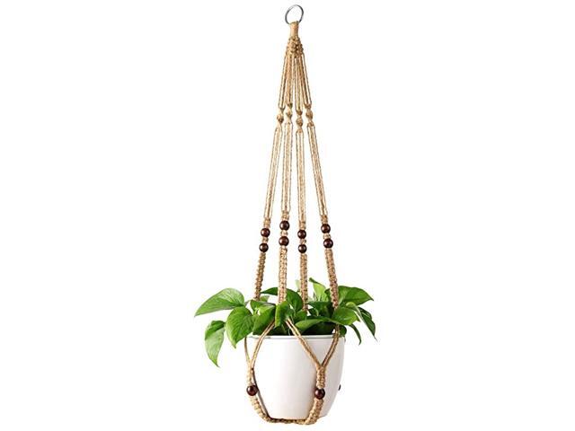 Macrame Plant Hangers Indoor Hanging Planter Basket with Wood Beads Decorative Flower Pot Holder No Tassels for Indoor Outdoor Home Decor 35 Inch