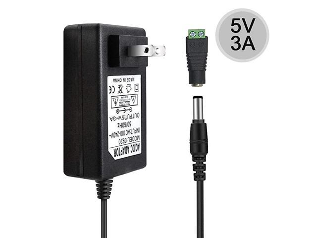5V Low Voltage Power Supply Transformer Power Adapter DC 5V 3A 15 Watt Max AC 100240V to DC 5V with 5521 DC Female Barrel Connector