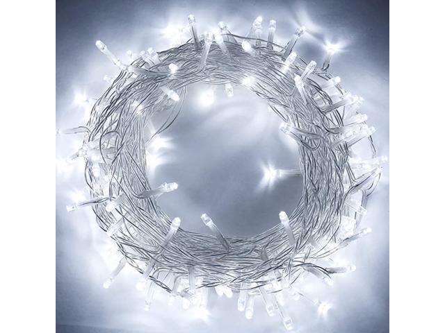 Christmas Lights String Lights 100 LED 33ft+10ft 8 Modes Plug in Indoor String Lights 31V Waterproof Fairy Lights Home Garden Party Wedding