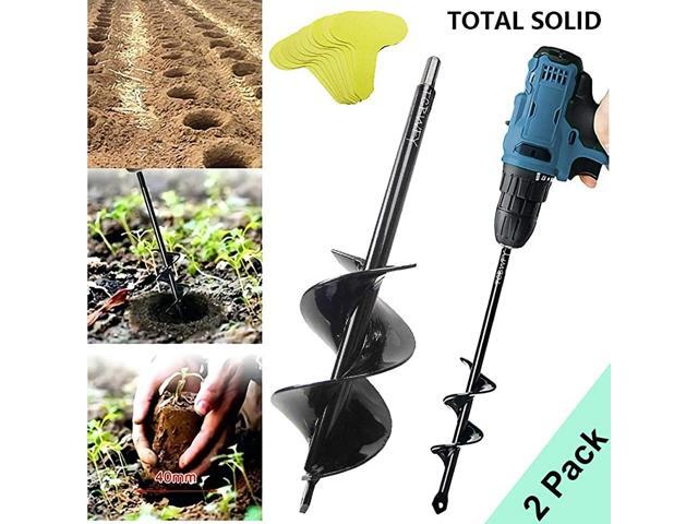 Drill Bit 3x12in amp 16X9in Garden Total Solid Barrel DualBlades Plant Flower Bulb Spiral Hole Drill Rapid Planter Earth Post Umbrella Hole Digger
