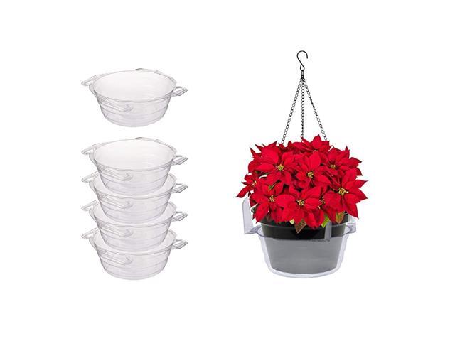 Wagner Plastics Plant Hanging Basket Drip Pans 5pack Clear Round Diameter = 8quot top 625quot bottom 35quot depth Thin Plastic for Indoor or Garden
