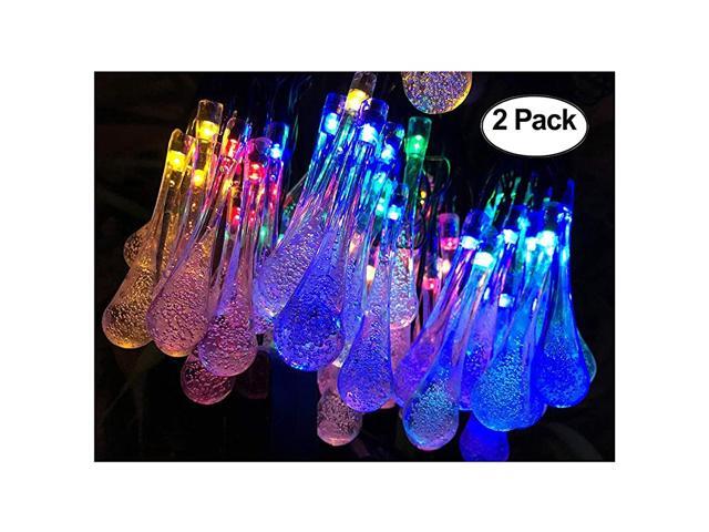 Solar String Lights 20 Feet 30 LED Water Drop Solar Fairy Waterproof Lights for Garden Patio Yard Home Parties Multi Color