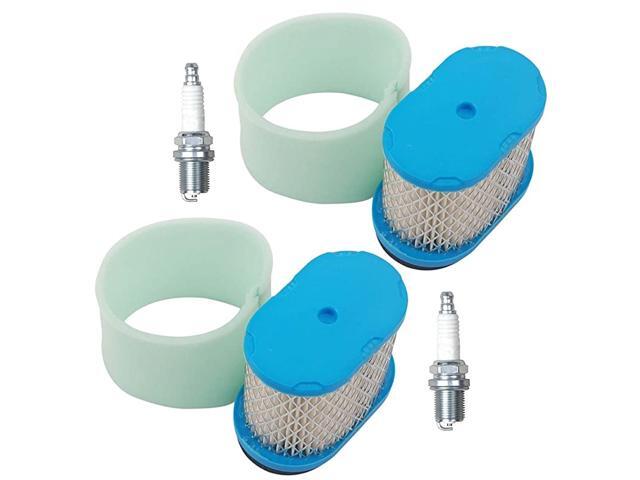 2 Set Air Filter PreCleaner Spark Plug Kit Replacement for 498596 690610 69702 5059H Stens 100093 John Deere M147431 Pre Filter 273356S