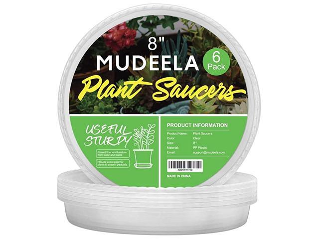 6 Pack of 8 inch Plant Saucer Durable Plastic Plant Trays for Indoors Clear Plastic Flower Plant Pot Saucer Made of Thicker Stronger Plastic with