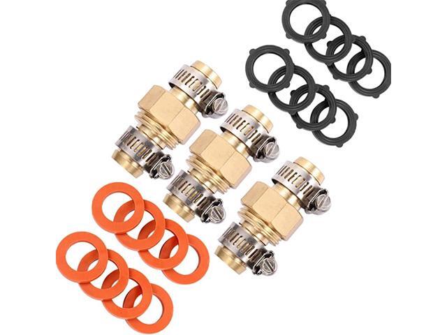 Garden Hose Mender End Repair Kit Water Hose End Mender with Stainless Steel ClampFemale and Male Hose Connector 3Sets Extra 16 Washers 34B