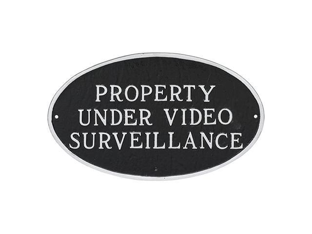 Property Under Video Surveillance Statement Plaque Black with Silver Letter 6quot x 10quot