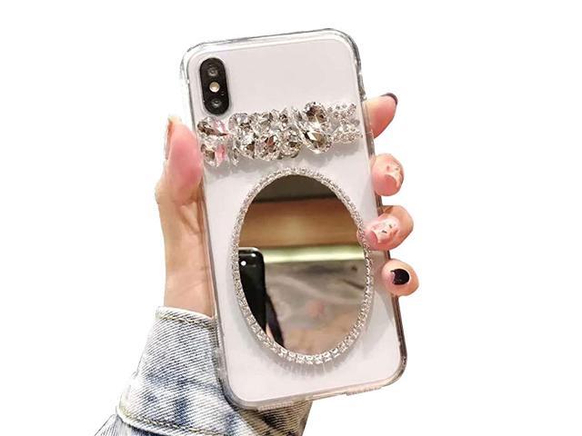 Diamond Mirror Case for Samsung Galaxy A30A20Aearl 3D Homemade Luxury Sparkle Crystal Rhinestone Shiny Glitter Clear Stones Back Phone Cover with