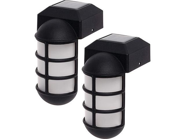 2 Pack Marina Solar Post Cap Lights Metal Side Mount Dock Light for 4x4 Wood Posts