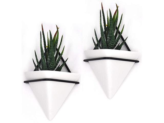 2 Set Black Small Wall Planter Wall Decor Geometric Planter Hanging Plant Hanger Succulent Planter Wall Planter Indoor