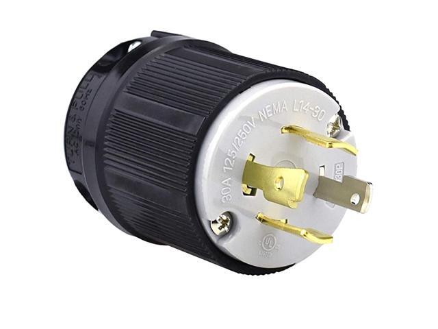 NEMA L1430P 3 Pole 4 Wire 30 Amp 125250 Volt Generator 4 Prong Locking Male Cord Plug