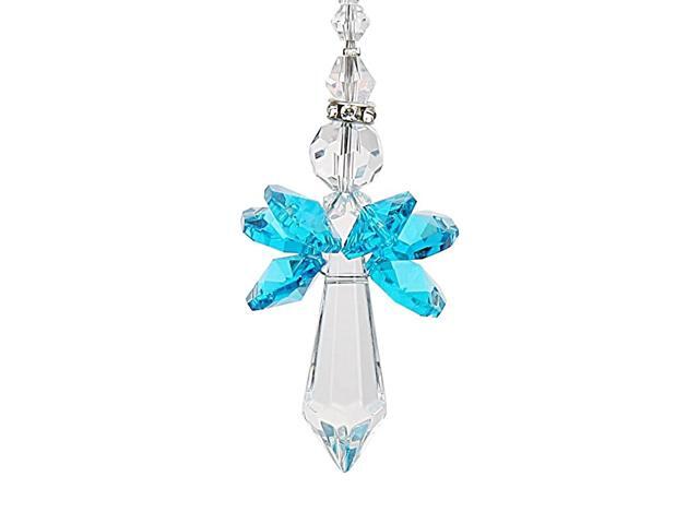 Rainbow Guardian Angel Crystal Suncatcher as HomeCar Decoration amp Porch Decor amp Hangings Crystal Glass Ornament Blue