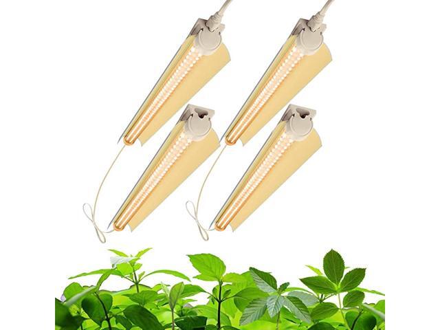 Grow Light Bulb 96W4 x 24W 600W Equivalent Full Spectrum 2FT LED Grow Light 2Row VShape T8 Integrated LED Grow Light Strips Plant Lights for Indoor