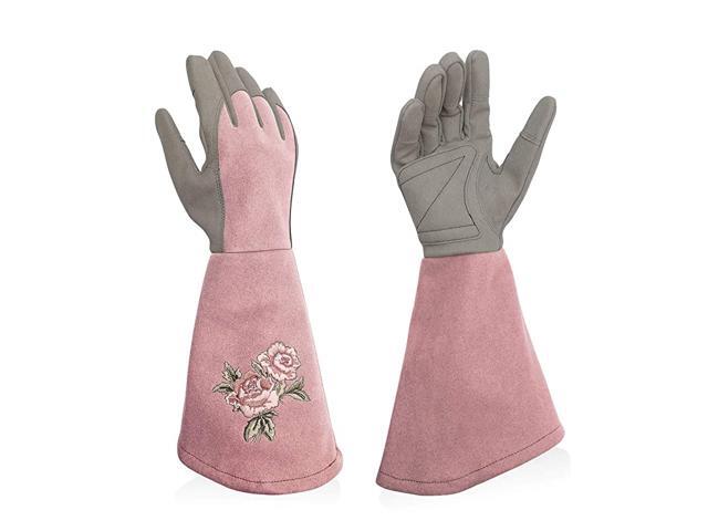 Professional Rose Pruning Thornproof Gardening Gloves Puncture Resistant with Extra Long Forearm Protection for Women Small Blushpink