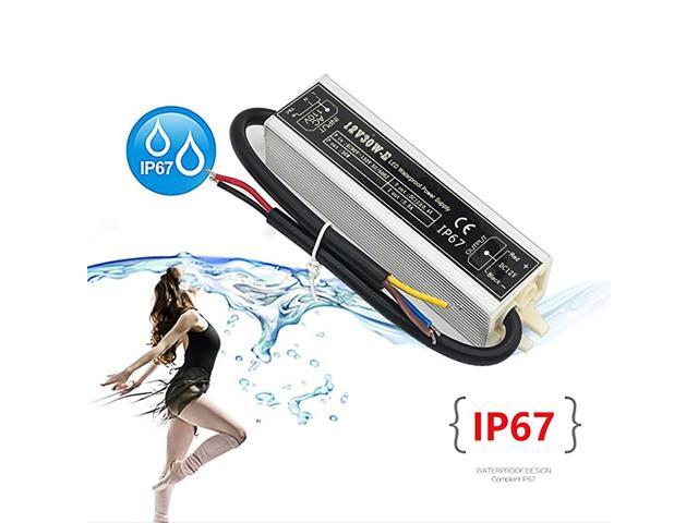 Watt Waterproof IP67 LED Power Supply Driver Transformer 110V AC 60Hz to 12V DC Low Voltage Output for Low Voltage Landscape Lighting Spotlight