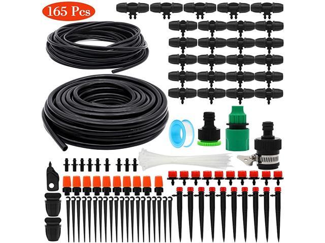 Drip Irrigation Kits 100ft30M Father Day Garden Plant Watering Sprinkler System with Distribution Tubing Hose Adjustable Nozzles Automatic Mist