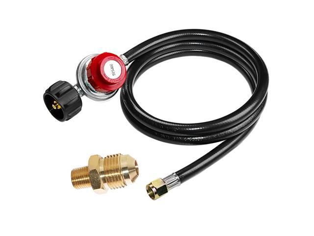 feet 020 PSI Adjustable High Pressure Propane Regulator with Hose LP Gas Grill Regulator Hose with 18 MNPT Pipe Fitting for QCC1 TankFits for