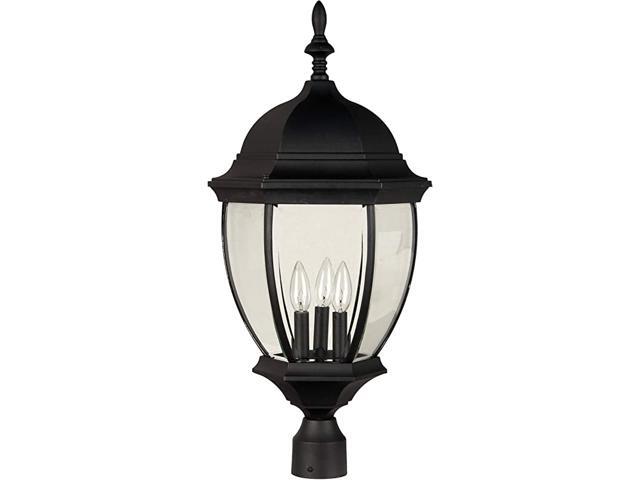 Z265TB Bent Glass Outdoor Pier Mount Post Lighting 1Light 100 Watt 7quotW x 17quotH Matte Black