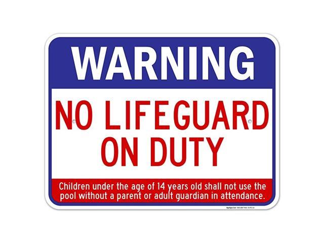 Swimming Pool Sign Warning No Lifeguard On Duty Sign Pool Sign 18x24 Inches Rust Free 063 Aluminum Fade Resistant Easy Mounting IndoorOutdoor Use