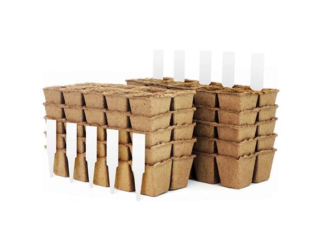 Plantable Seed Starter Tray 10 Seedling Trays 100 Peat Pots Biodegradable Compostable Planting Pots Peat Pots for Seedlings Seed Starter Tray