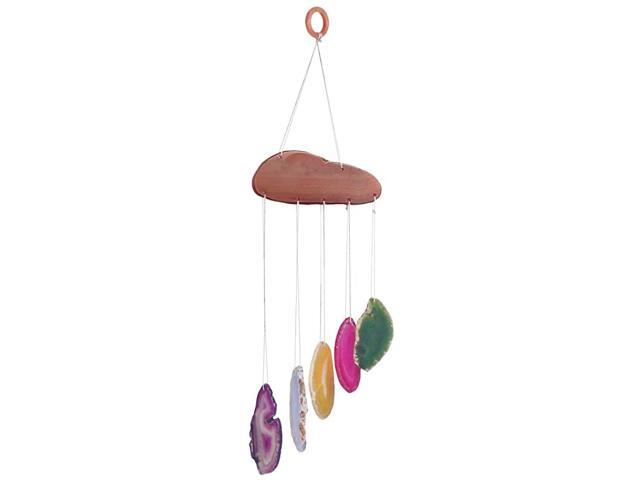 5 Agate Slice Wind Chime Crystal Windchime for Home Decoration Outdoor and Indoor Ornament 17quot21quot in Length