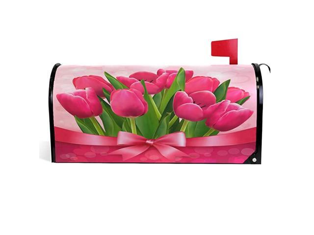 Mothers Day Mailbox Cover Tulip Flowers Floral Mailbox Covers Magnetic Mailbox Wraps Post Letter Box Cover Standard Size 18quot X 21quot
