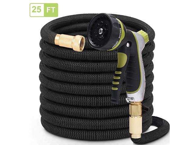 Flexible and Expandable Garden Hose with 8 Function Nozzle No Kink Flexible bility Extra Strength with 34 Inch Solid Brass Fittings amp Double