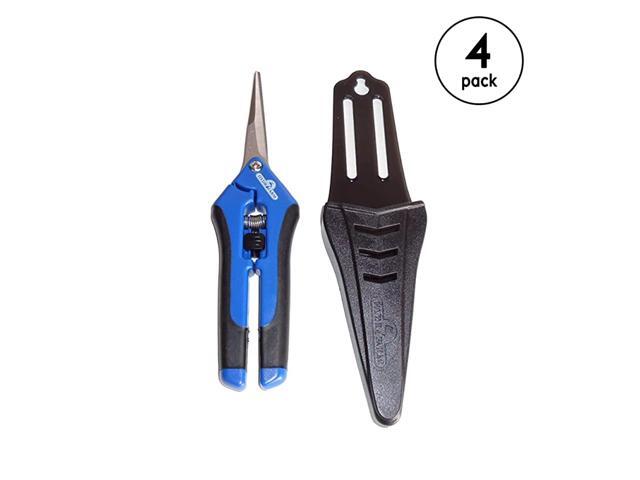 HGPP400C Precision Curved Blade Gardening Scissor Pruners for Plants and Flower Trimming with Safety Lock 4 Pack