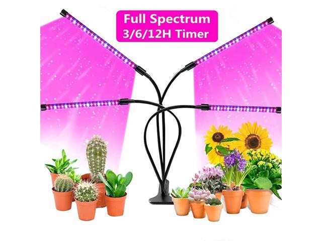 LED Grow Lights 80W 4 Head Timing 5 Dimmable and Felxible dimmable Modes LED Plant Grow Lights for Indoor Plants with Full Spectrum Adjustable