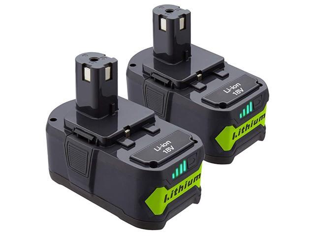 2Pack 5000mAh Replacement Battery for Ryobi 18V Lithium Ion Battery P102 P103 P104 P105 P107 P108 P109 Ryobi 18 Volt ONE+ Cordless Tool