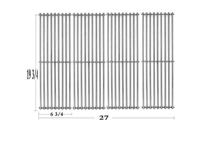 S6505A 4Pack Stainless Steel Cooking Grid Grates Replacement for Chargriller 2121 2123 2222 2828 3001 3030 3725 4000 5050 5252 5650 Set of 4