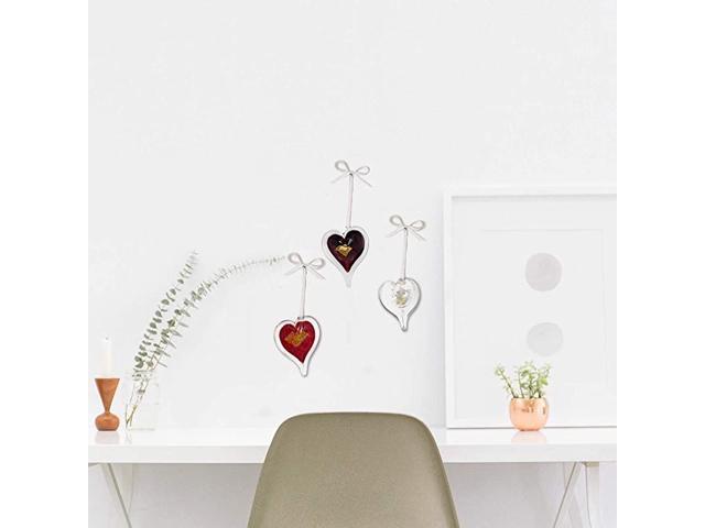 3quot Glass Birthstone Heart Handmade Suncatcher Hanging Home Décor Outdoor Garden Accent July Ruby